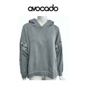 Pullover hoodie with drop shoulder + tie detail